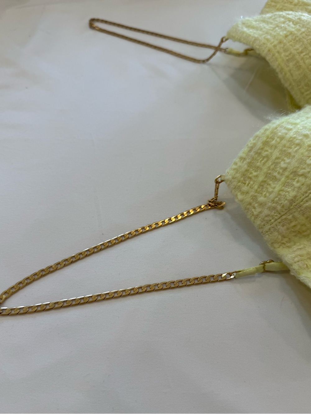 ALEXANDER WANG Tweed Chain Strap Bra Bustier Top - Highlighter - NWT - Size 2 - Picture 10 of 16